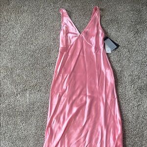 Bebe Pink Satin Dress